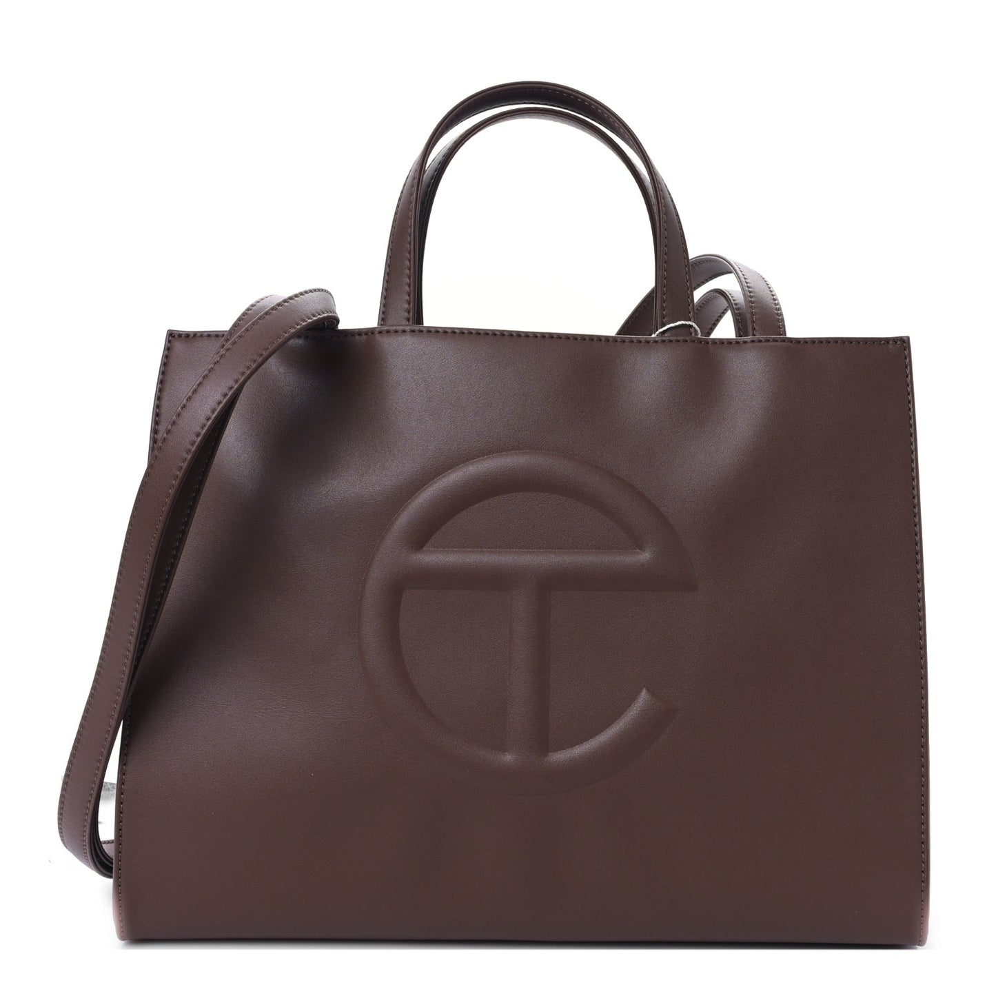 Vegan Leather Medium Shopping Bag Chocolate