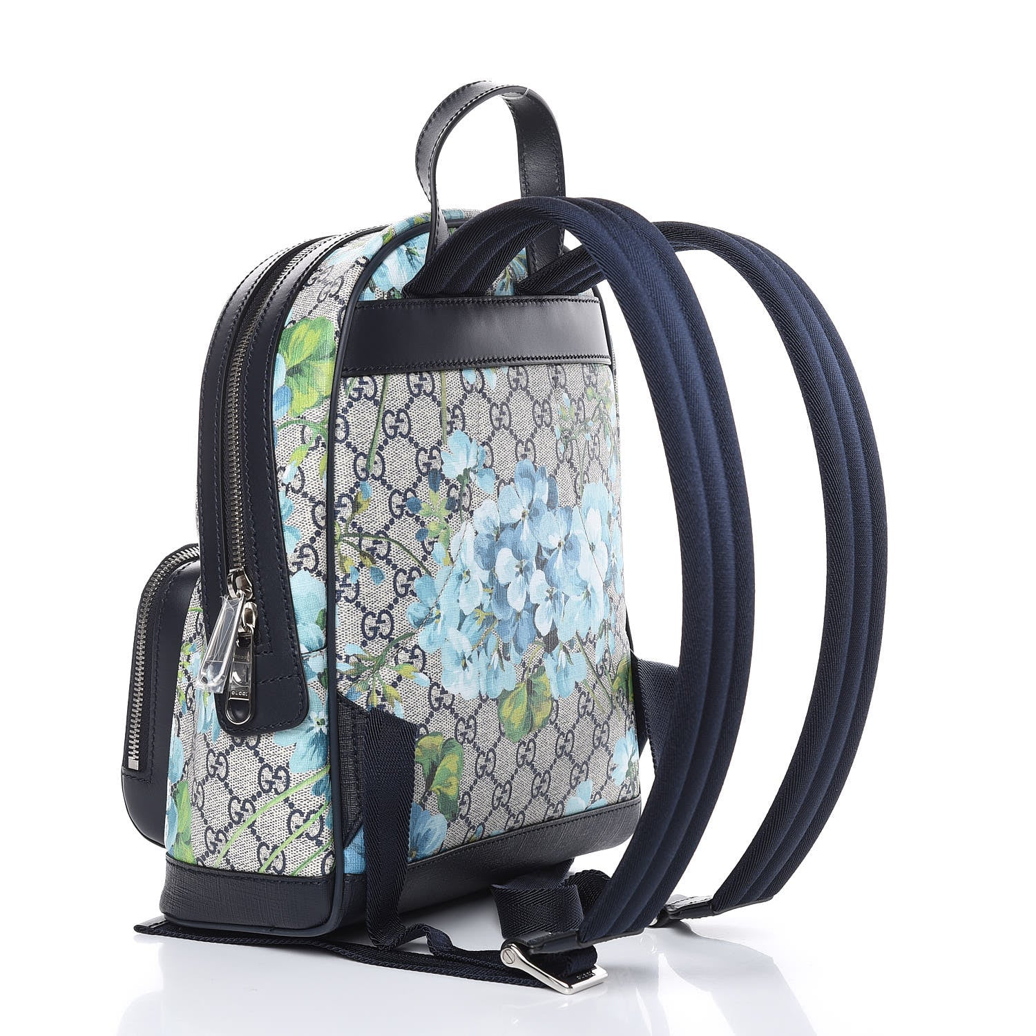Gucci GG Supreme Monogram Blooms Small Day Backpack Blue 3 of 11