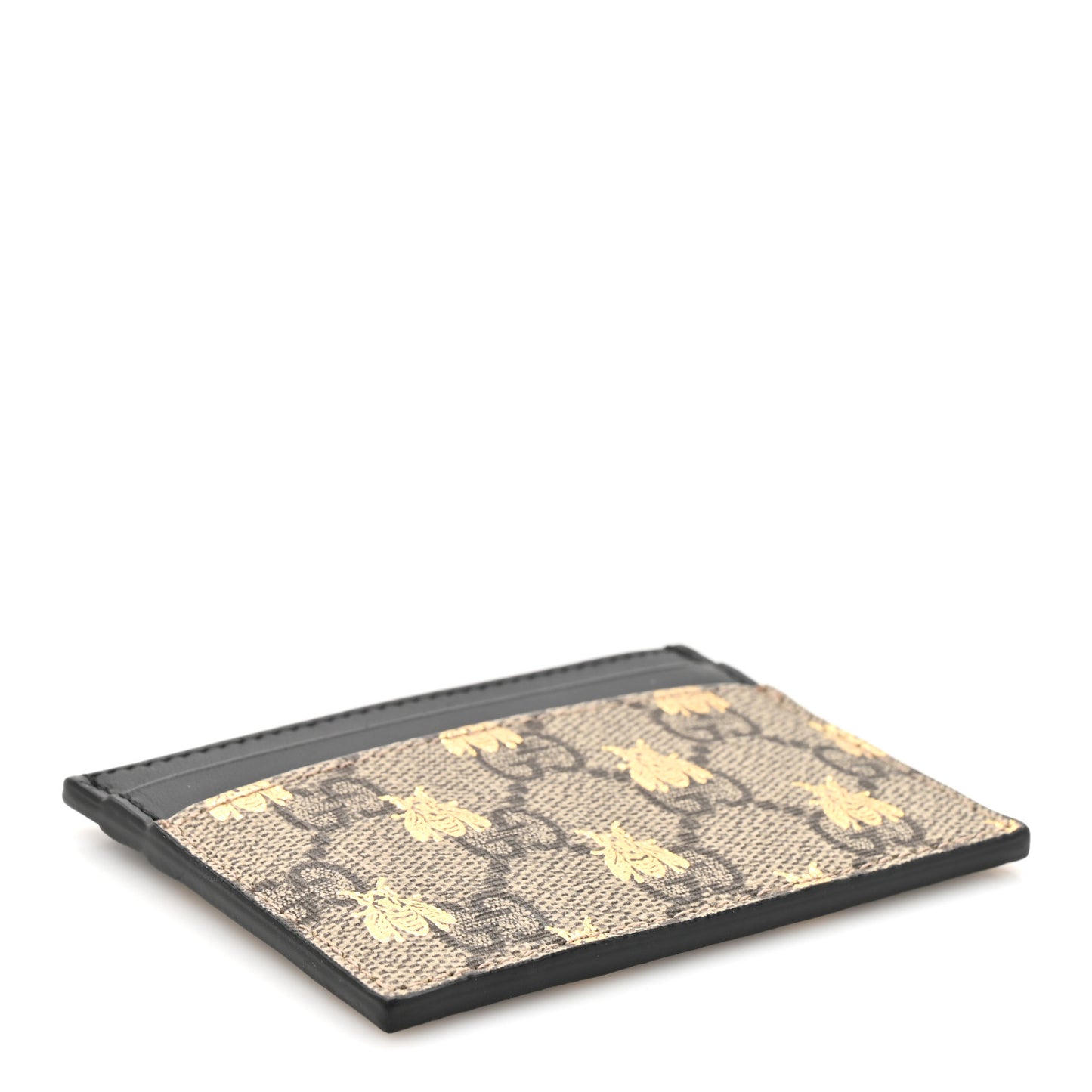 GG Supreme Monogram Bees Card Holder Black