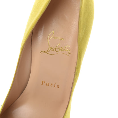 Christian Louboutin Suede Door Knock 120 Pumps 38 Anis Gold 5 of 7