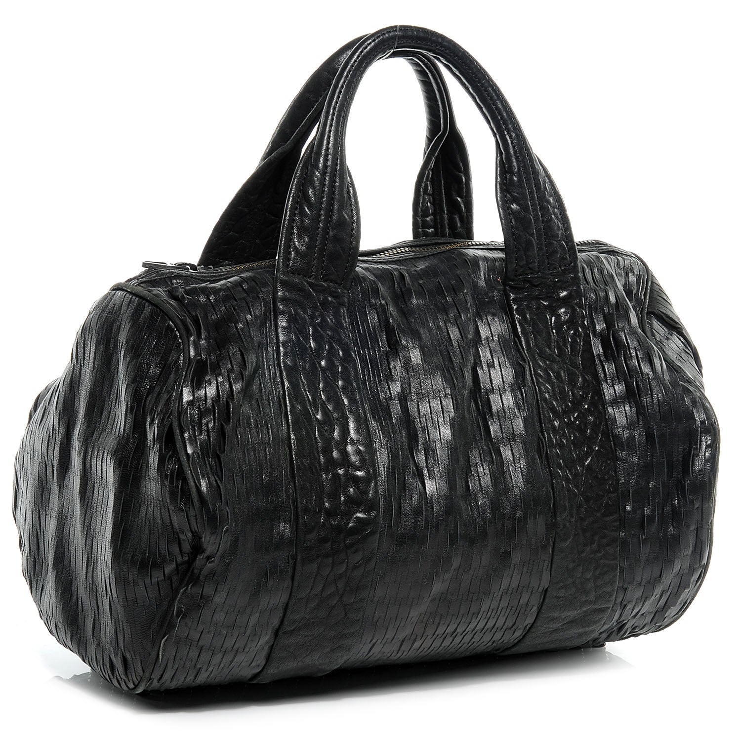 Alexander Wang Leather Laser Cut Rocco Duffel w Black Nickel Hardware Black 3 of 6