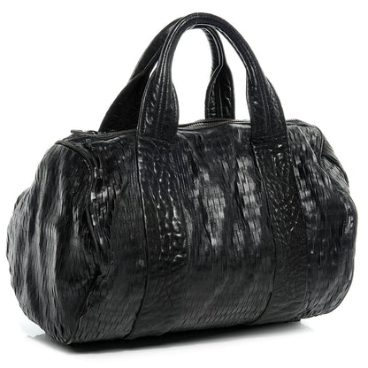 Alexander Wang Leather Laser Cut Rocco Duffel w Black Nickel Hardware Black 3 of 6