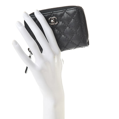 Chanel Caviar Stitched Zip Coin Purse Black 2 of 8