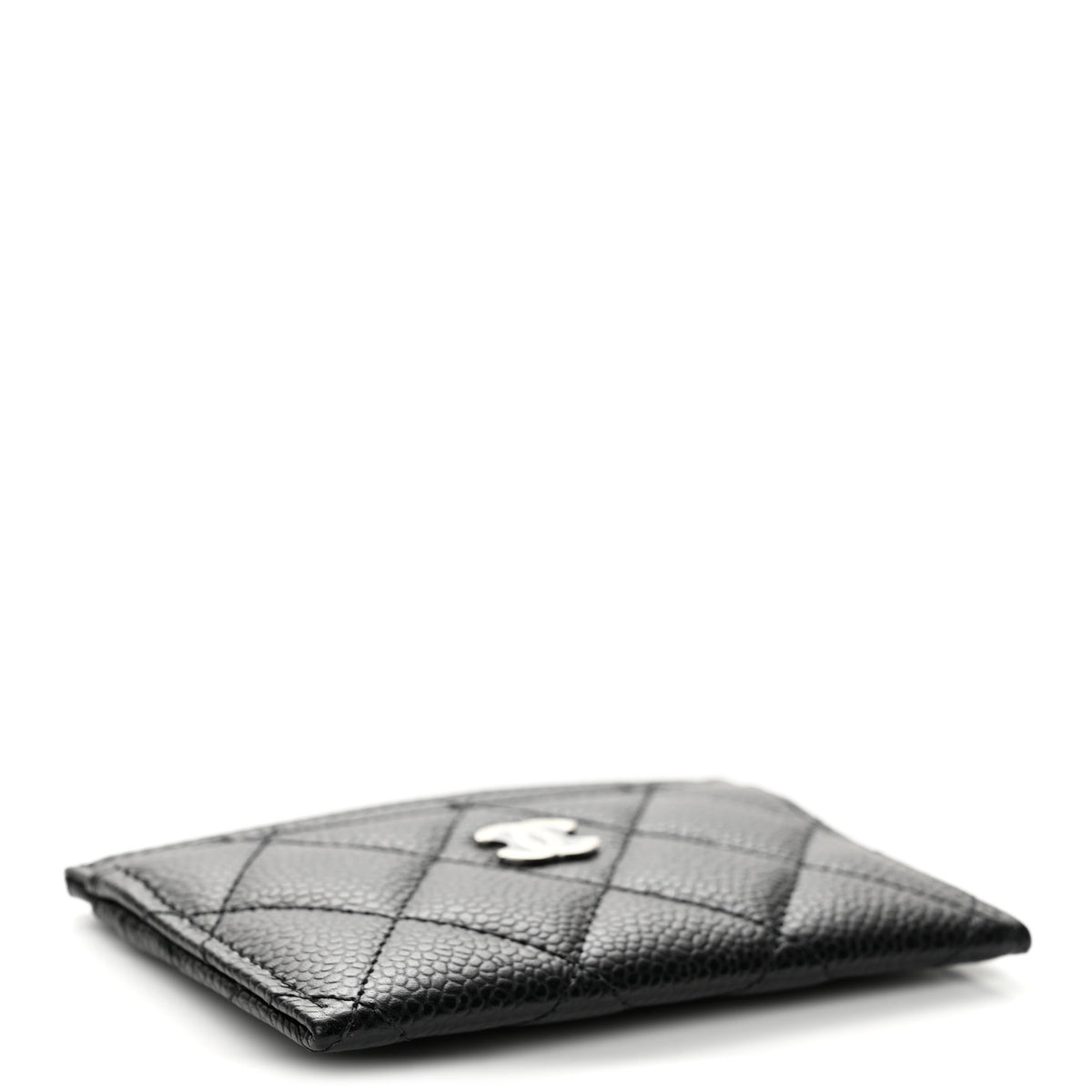 Caviar Quilted Card Holder Black