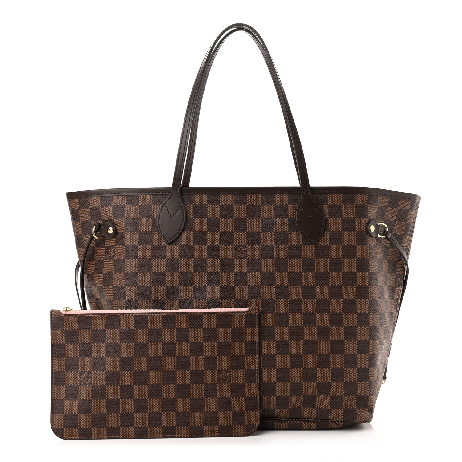 Louis Vuitton Damier Ebene Neo Neverfull MM Rose Ballerine 1 of 11