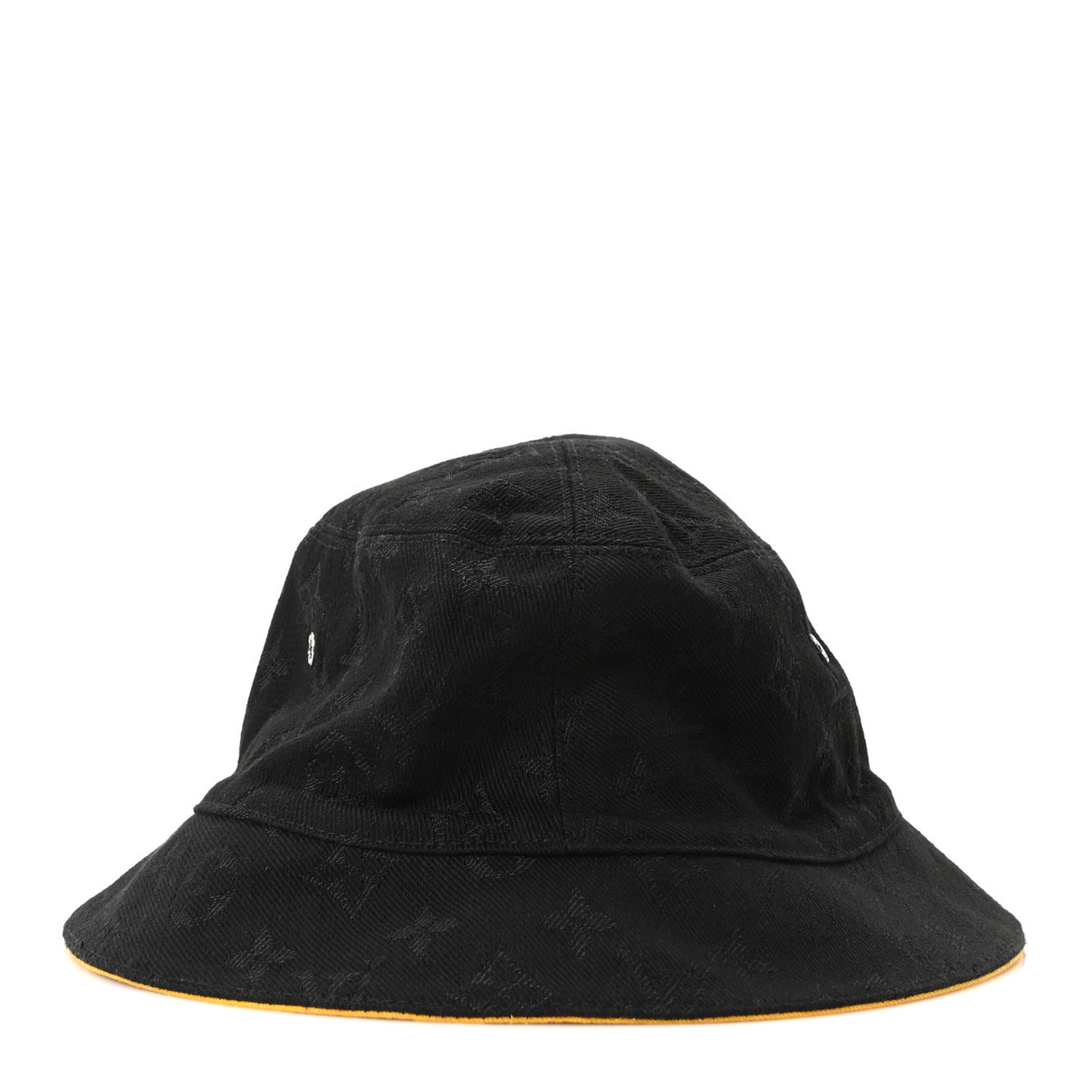 Louis Vuitton Denim Monogram Reversible LV Bucket Hat 60 Black Yellow 5 of 10