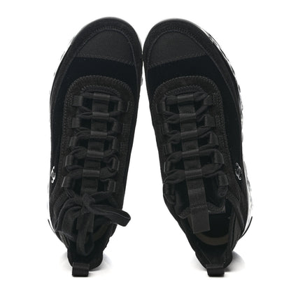 Chanel Suede Calfskin Velvet Grosgrain CC Sneakers 35.5 Black 2 of 9