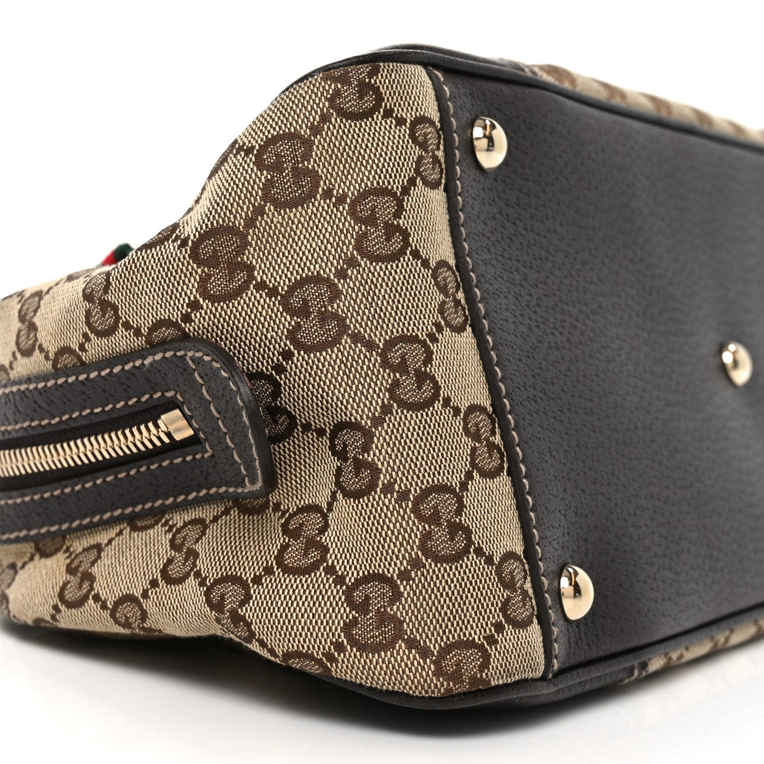 Gucci Monogram Small Princy Satchel Dark Brown 9 of 10