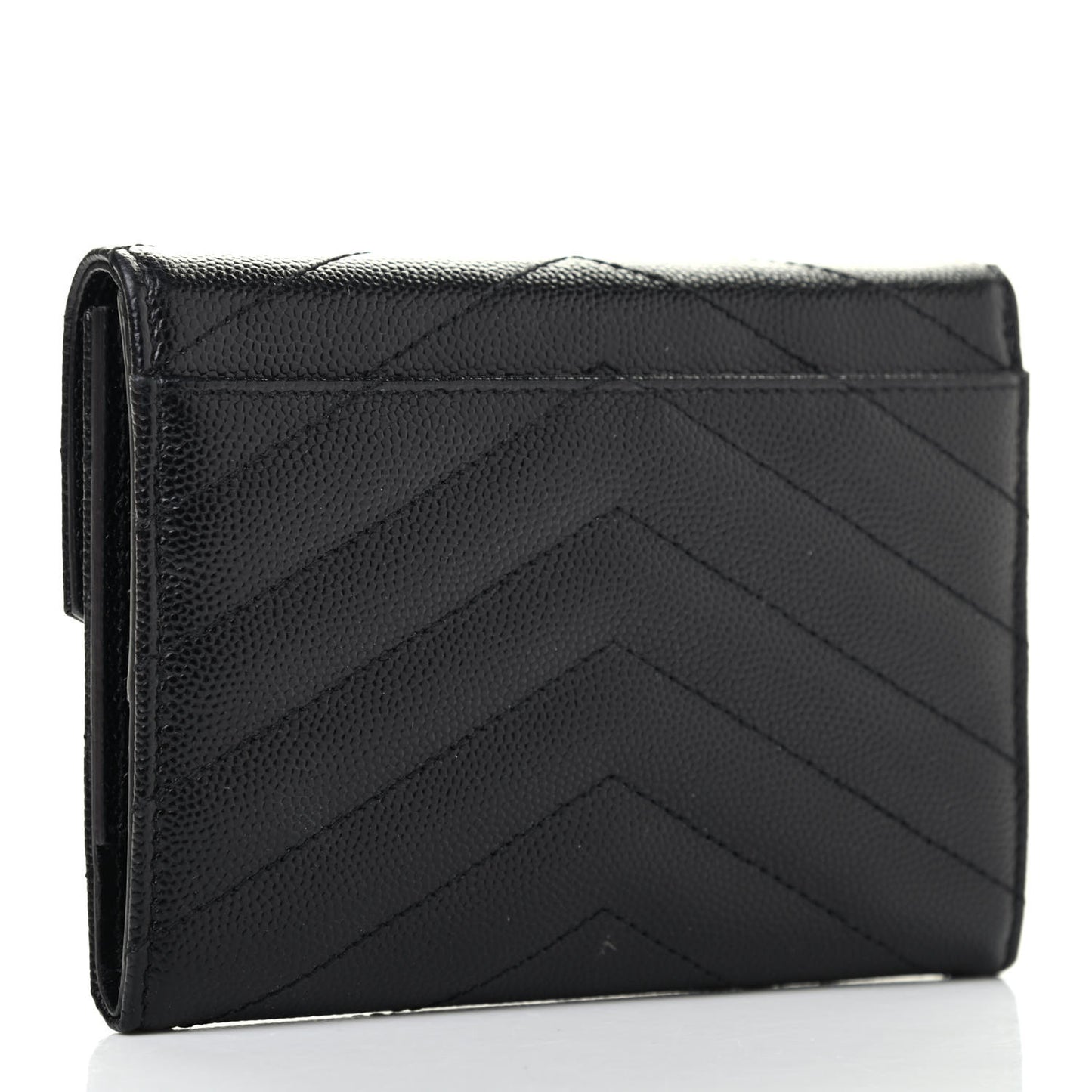 Grain De Poudre Matelasse Chevron Small Monogram Passport Case Black