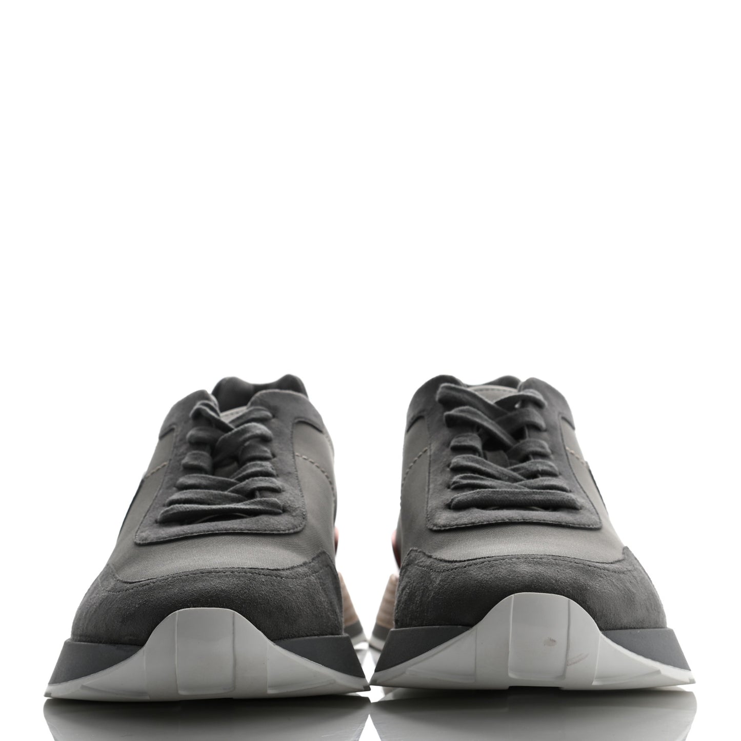 Technical Canvas Suede Goatskin Mens Drive Sneakers 43 Gris