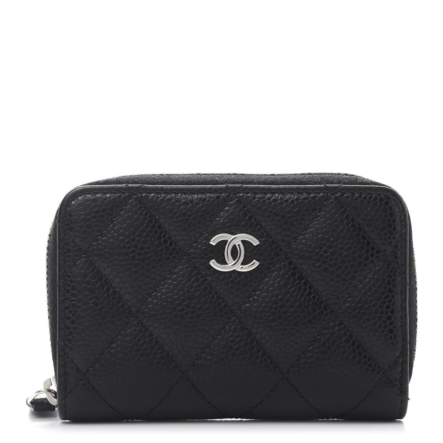 Chanel Caviar Quilted Zip Coin Purse Black 1 of 10