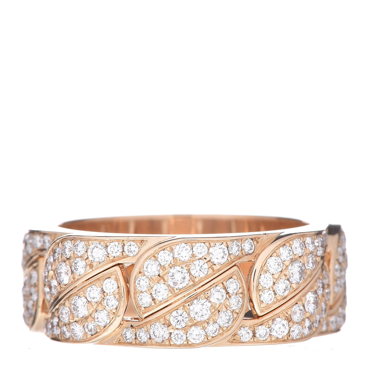 18K Yellow Gold Diamond La Dona Band Ring 57 8