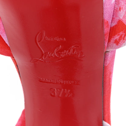 Christian Louboutin Fabric Volpi Popi Peep Toe 150 Platform Sandals 37.5 Pink 7 of 8
