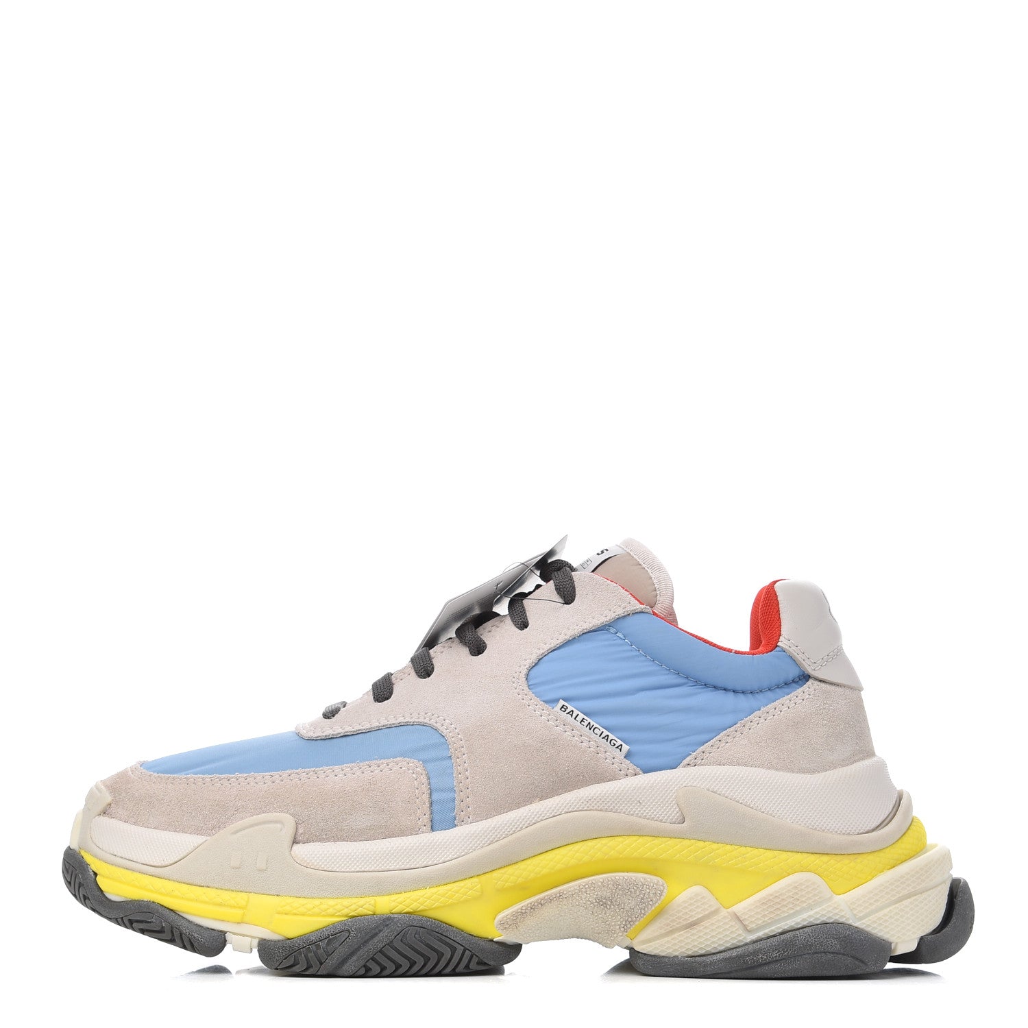 Balenciaga Nylon Suede Womens Triple S 2.0 Sneakers 40 Gris Bleu Rouge 1 of 17