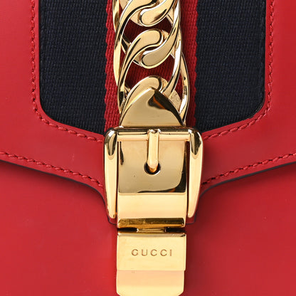 Gucci Calfskin Small Sylvie Shoulder Bag Hibiscus Red 7 of 9