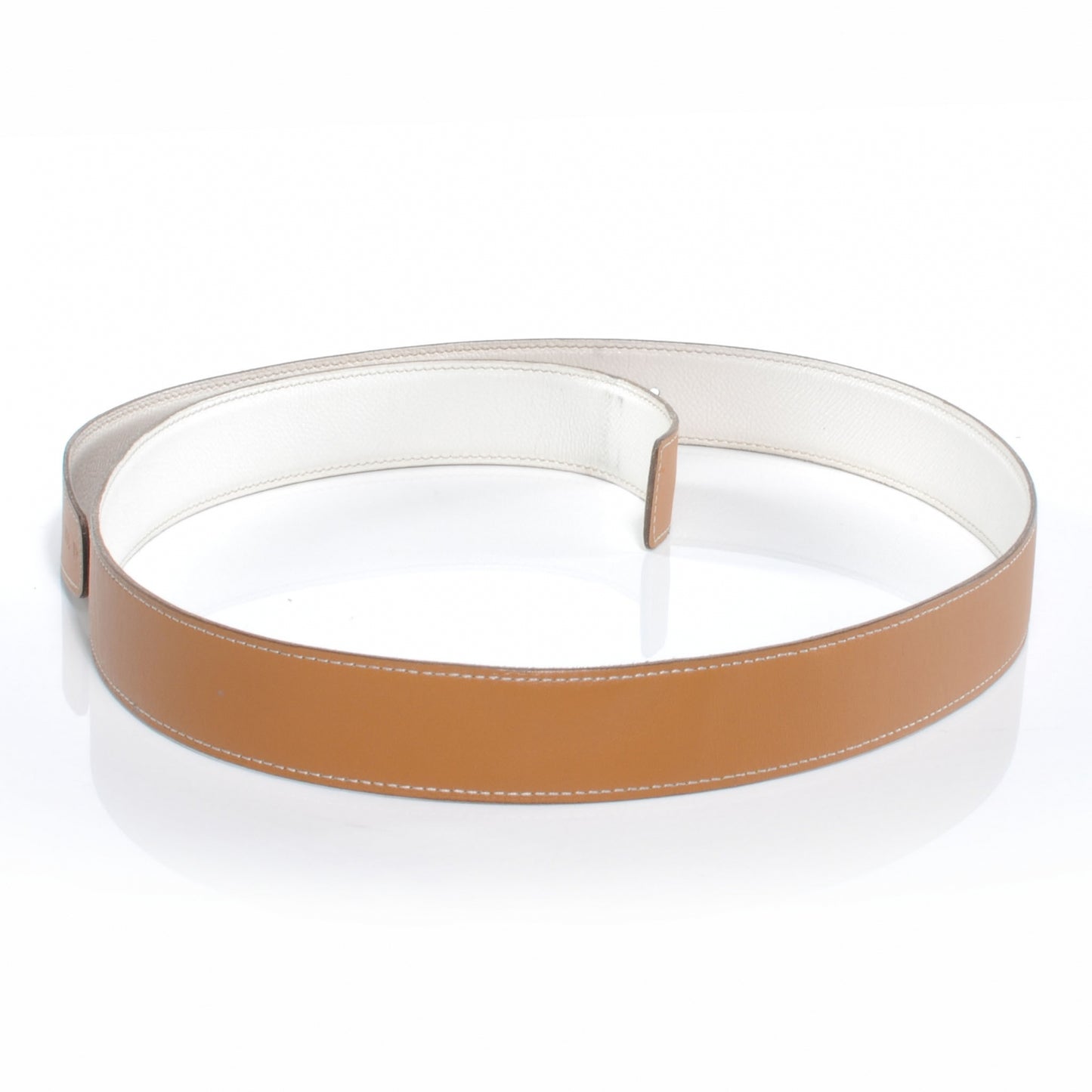 Chamonix Epsom Reversible Belt Strap 100 Natural Blanc