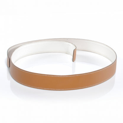 Hermes Chamonix Epsom Reversible Belt Strap 100 Natural Blanc 4 of 5