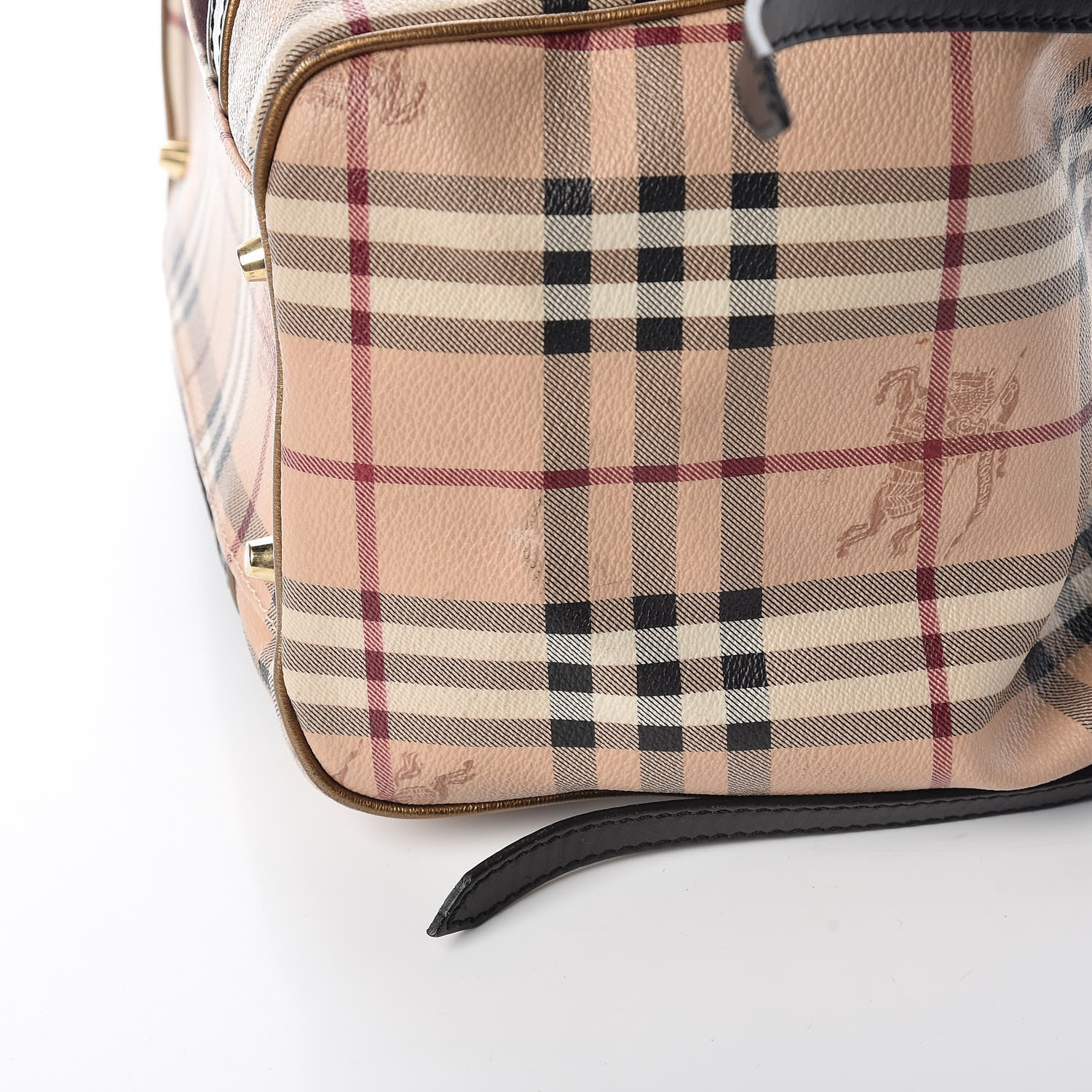 Burberry Suede Haymarket Check Colorblock Small Canterbury Tote Dark Brown 9 of 14