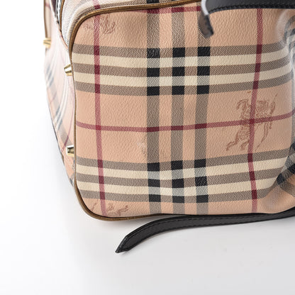 Burberry Suede Haymarket Check Colorblock Small Canterbury Tote Dark Brown 9 of 14