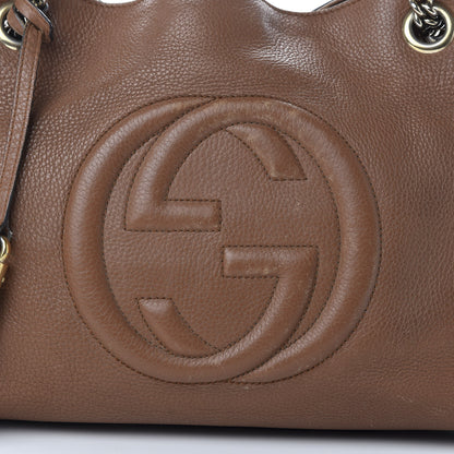Gucci Pebbled Calfskin Medium Soho Chain Shoulder Bag Maple Brown 10 of 10