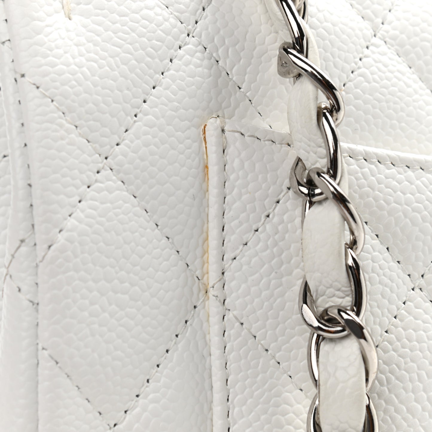 Caviar Quilted Jumbo Double Flap White