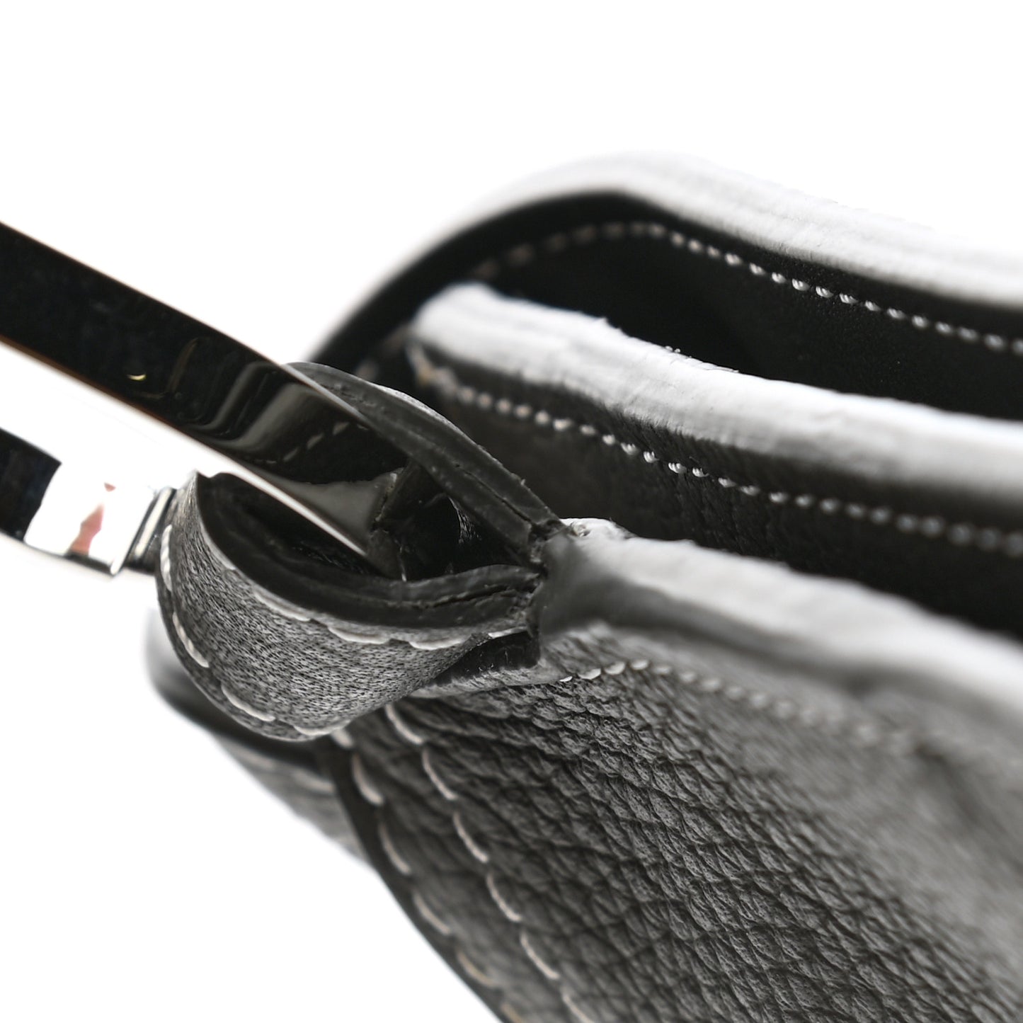 X KAWS Grained Calfskin Saddle Wristlet Grey