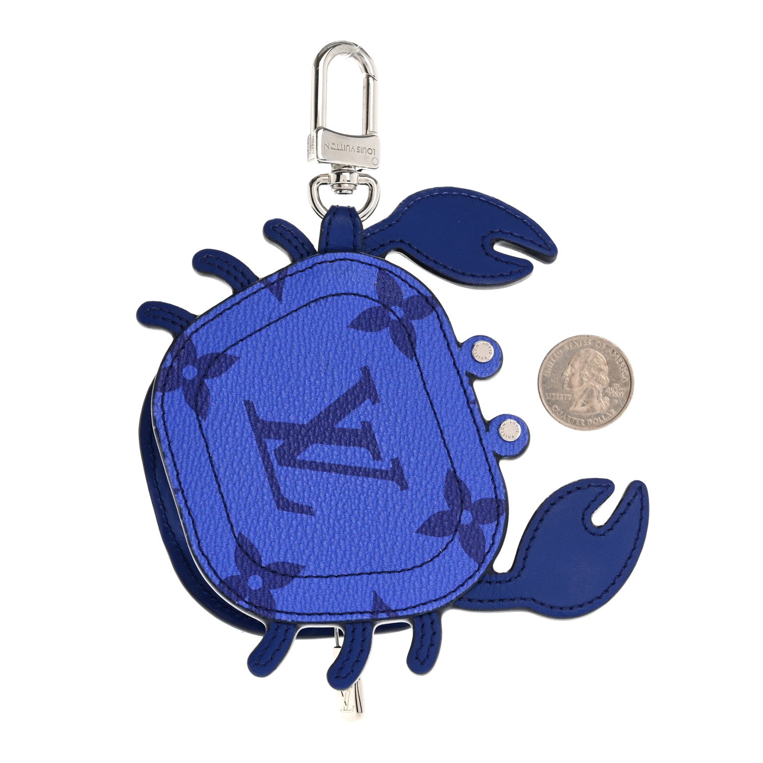 Louis Vuitton Monogram Crab Bag Charm Blue 2 of 8