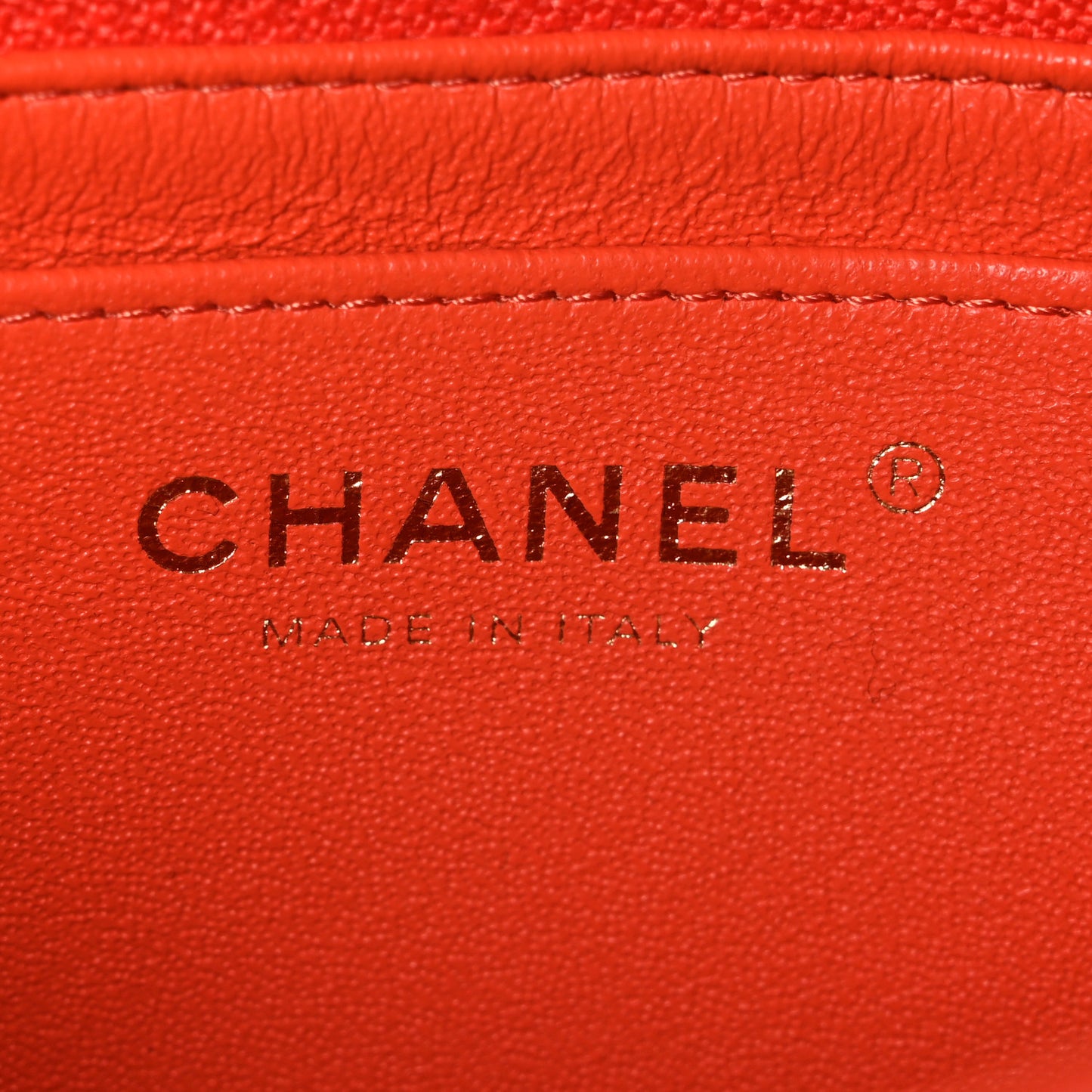 Lambskin Quilted Mini Rectangular Flap Orange