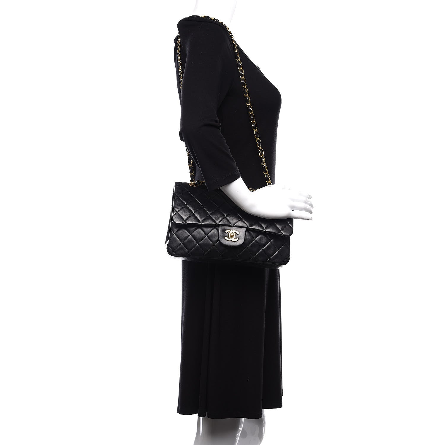 Chanel Lambskin Quilted Medium Double Flap Black 2 of 11