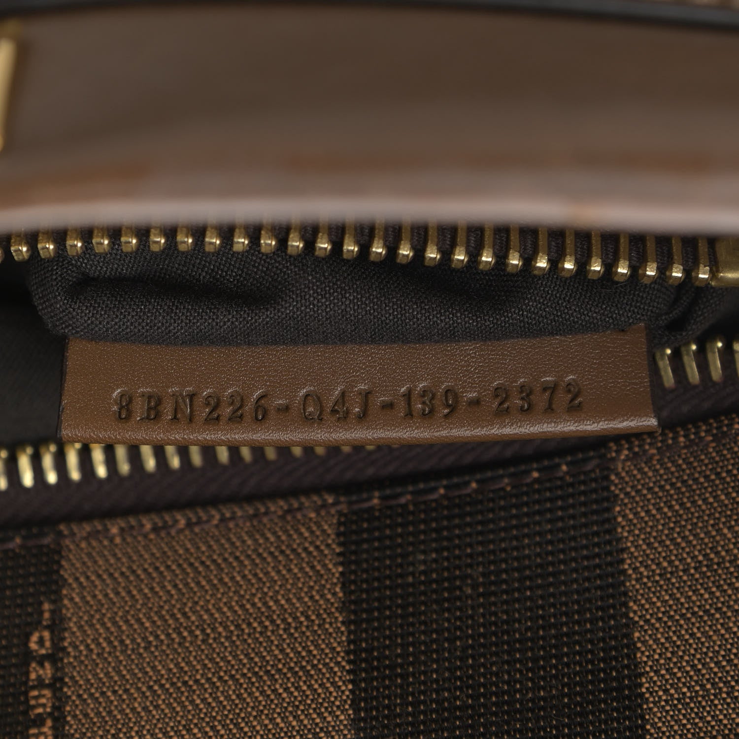 Fendi Vitello Morgan Fabric Jacquard Pequin Medium Peekaboo Iconic Satchel Foresta Tobacco Black 8 of 18