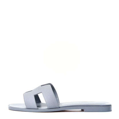 Hermes Epsom Oran Sandals 39 Bleu Glacier 1 of 10