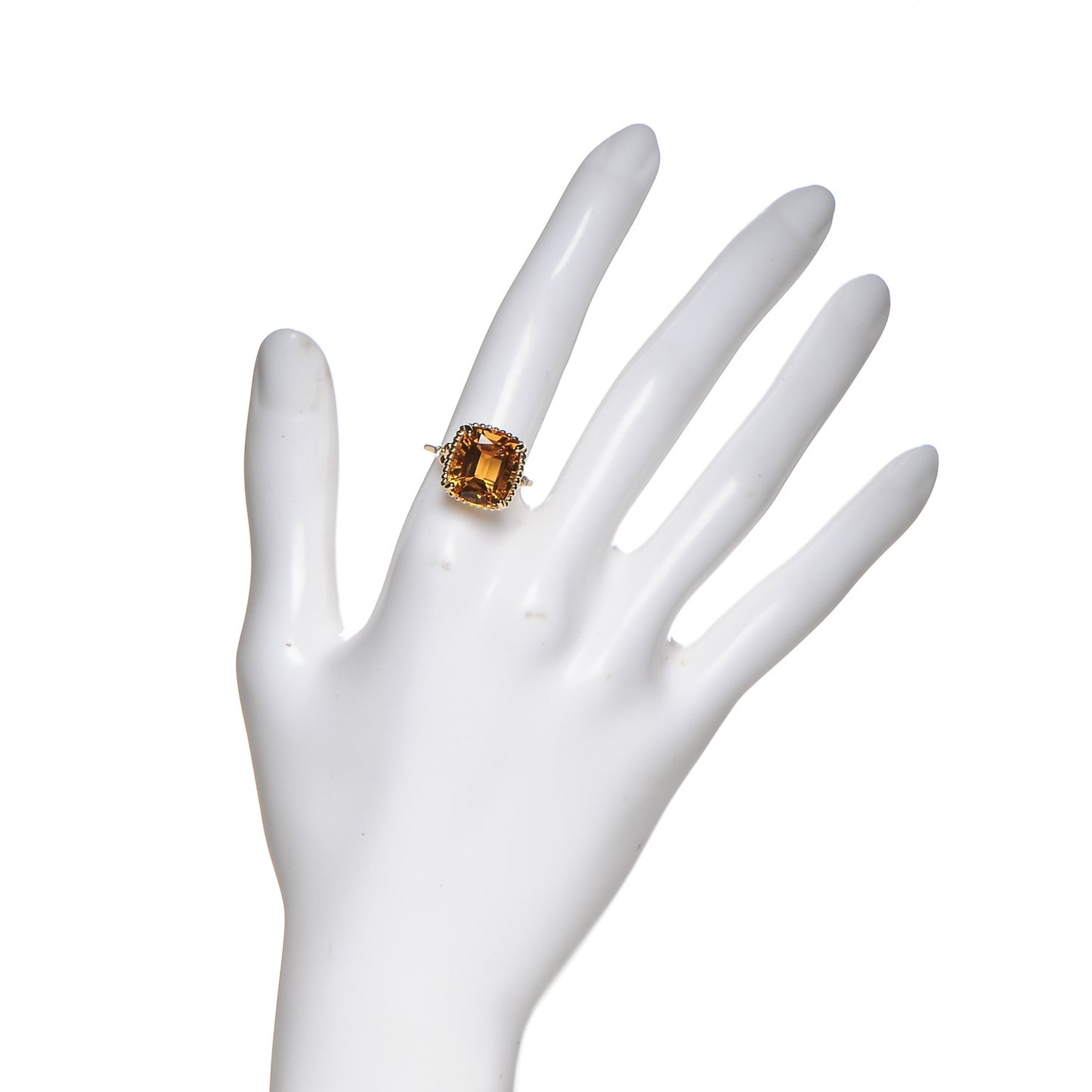 18K Yellow Gold Diamond Citrine Sparklers Cocktail Ring 6.25