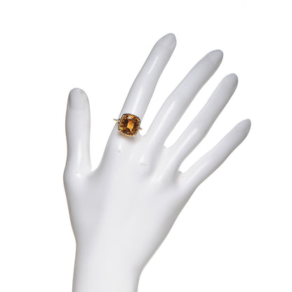 Tiffany 18K Yellow Gold Diamond Citrine Sparklers Cocktail Ring 6.25 2 of 6