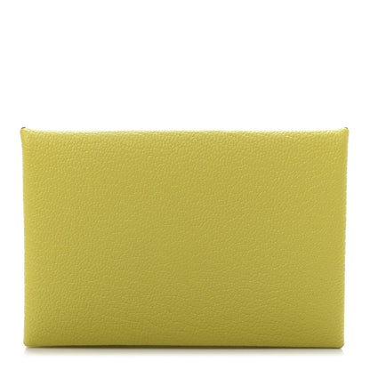 Hermes Chevre Mysore Calvi Card Case Lime 1 of 10