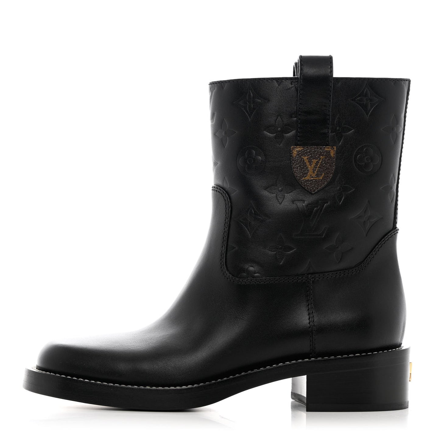Calfskin Monogram Downtown Ankle Boots 38 Black