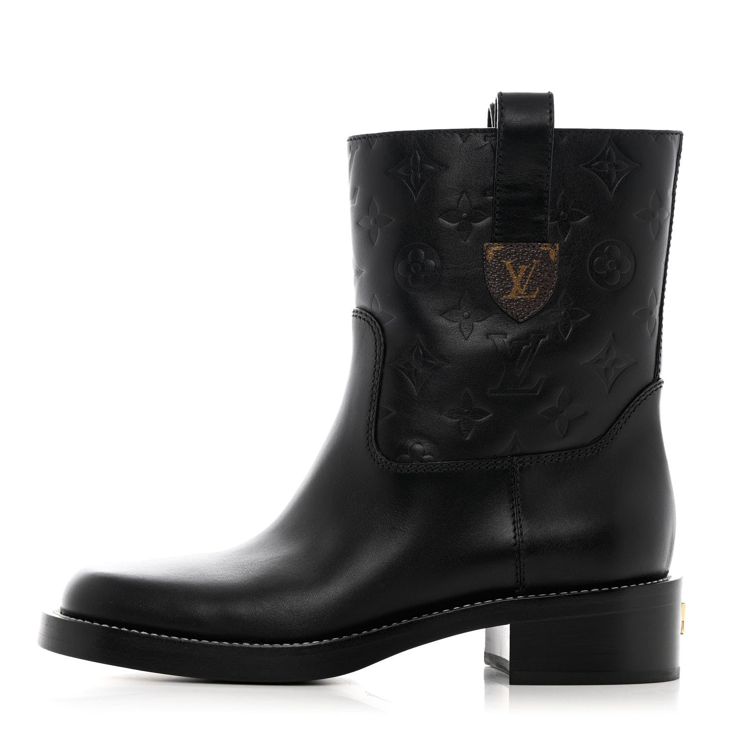 Louis Vuitton Calfskin Monogram Downtown Ankle Boots 38 Black 1 of 10