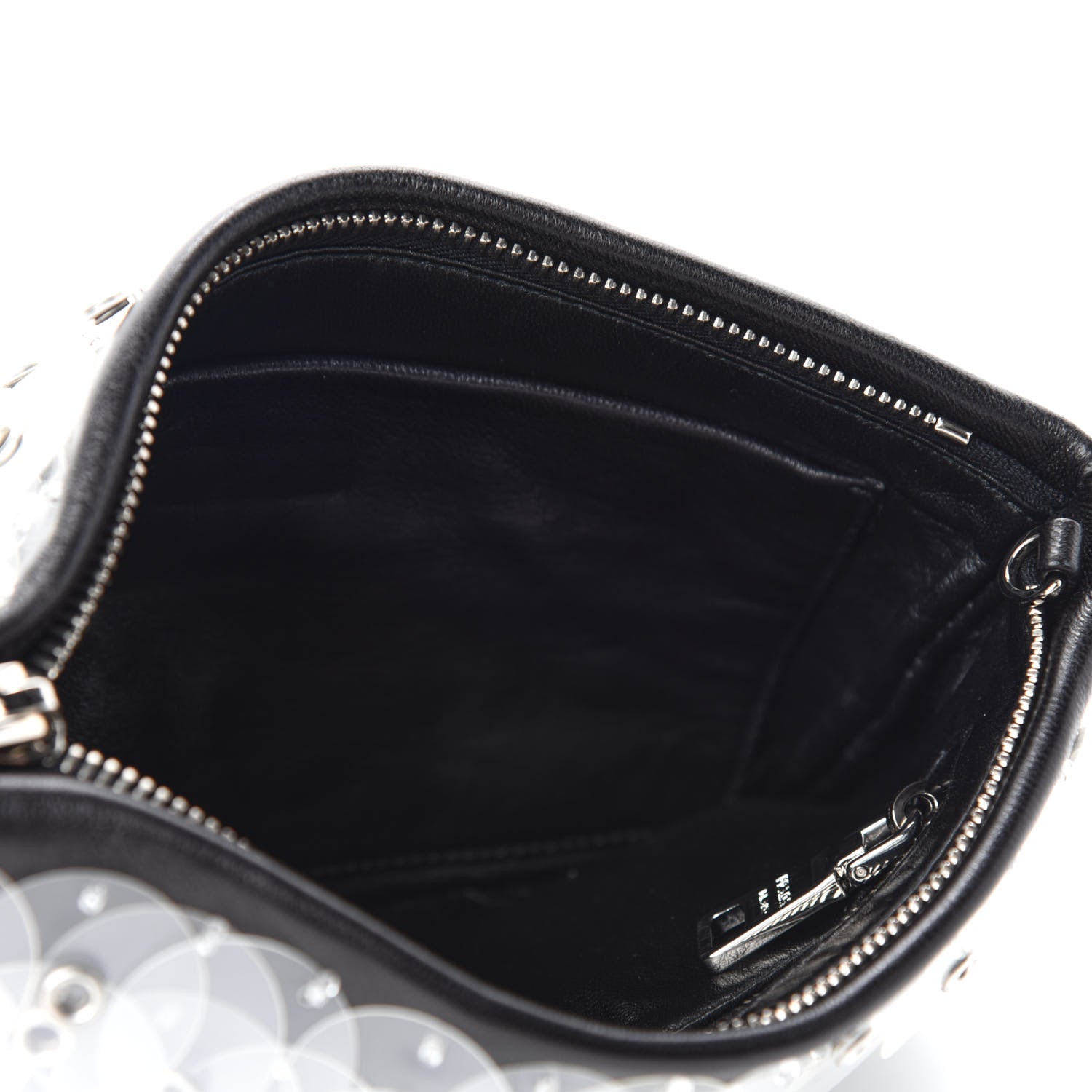 Prada Calfskin Chained Sequin Crossbody Black Transparent 5 of 10