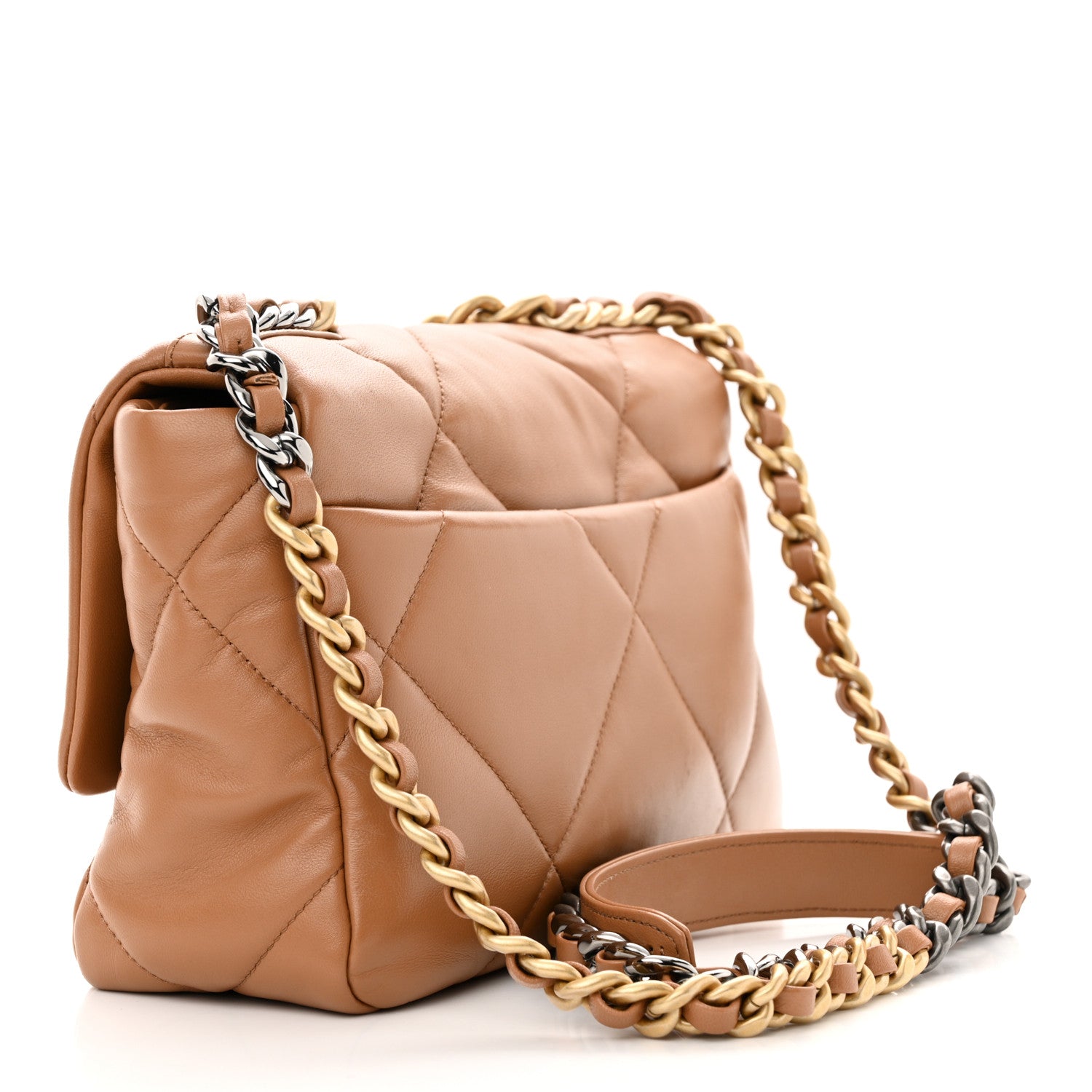Chanel Lambskin Quilted Medium Chanel 19 Flap Brown 3 of 10