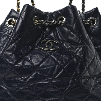 Chanel Aged Calfskin Quilted Small Gabrielle Backpack Blue Black 8 of 10