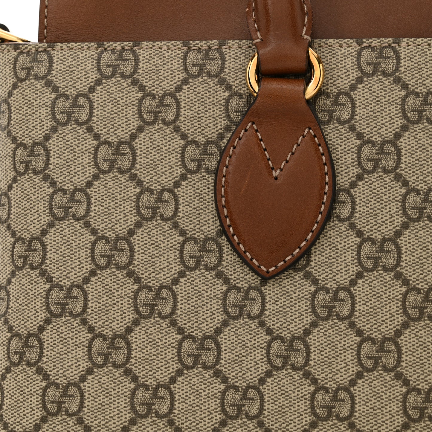 GG Supreme Monogram Small Zip Top Tote Beige Tuscany