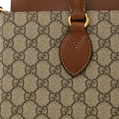 Gucci GG Supreme Monogram Small Zip Top Tote Beige Tuscany 16 of 17