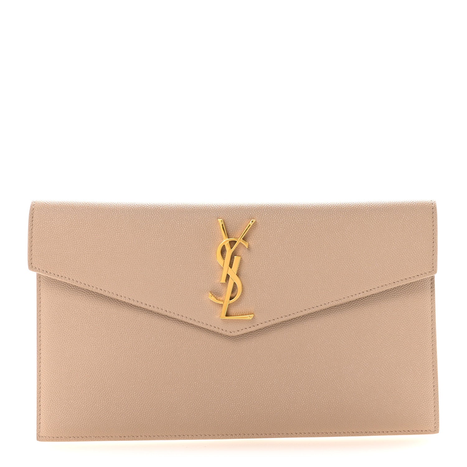 Saint Laurent Grain De Poudre Uptown Pouch Dark Beige 1 of 6