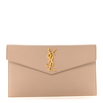 Saint Laurent Grain De Poudre Uptown Pouch Dark Beige 1 of 6