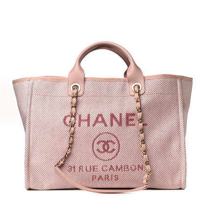 Chanel Mixed Fibers Calfskin Medium Deauville Tote Rose Pink 1 of 11