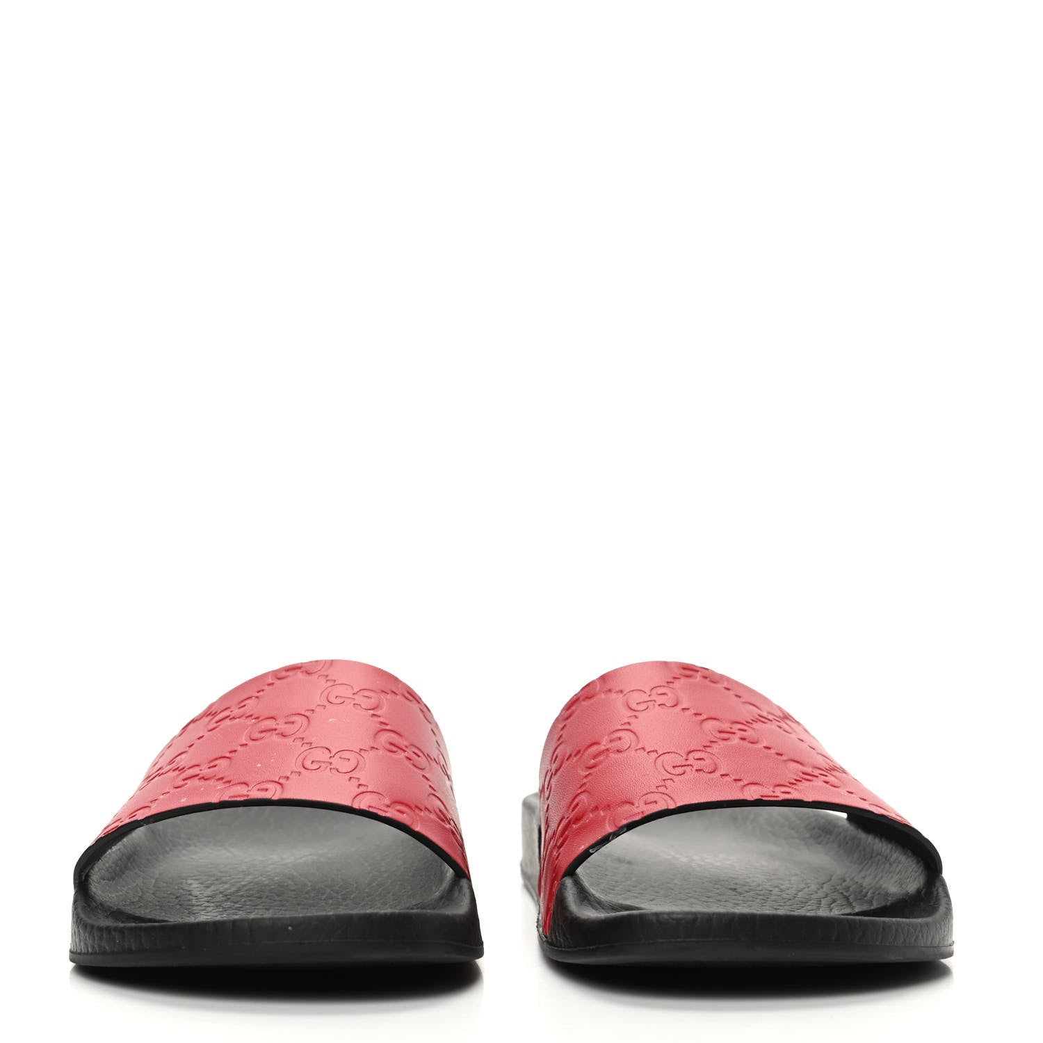 Gucci Guccissima Signature Womens Slide Sandals 36 Hibiscus Red 2 of 8