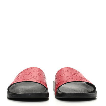 Gucci Guccissima Signature Womens Slide Sandals 36 Hibiscus Red 2 of 8