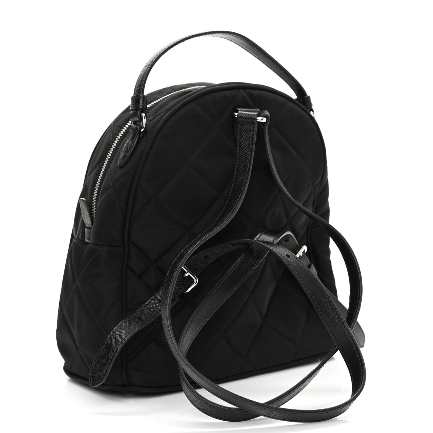 Nylon Tessuto Impuntu Quilted Backpack Black