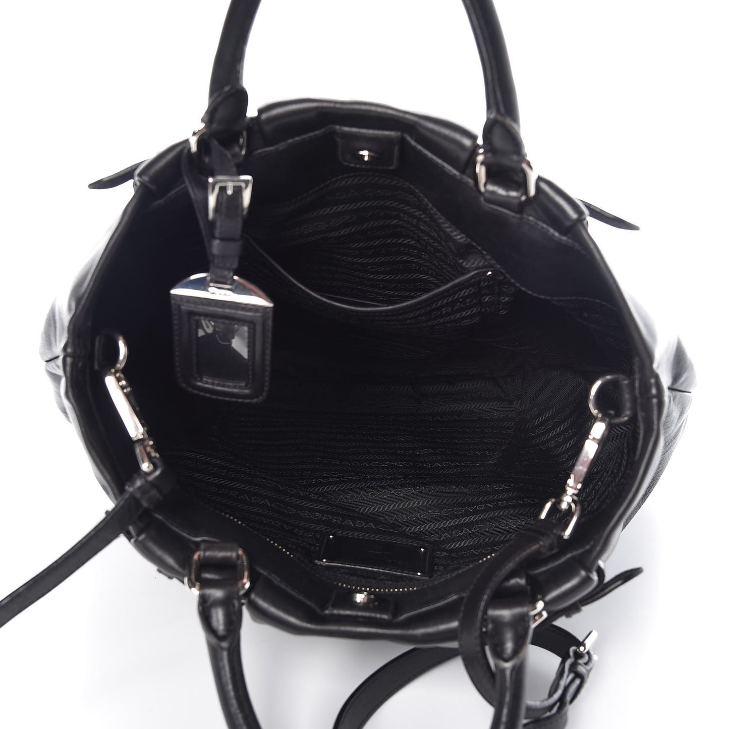 Soft Calf Pleated Tote Black