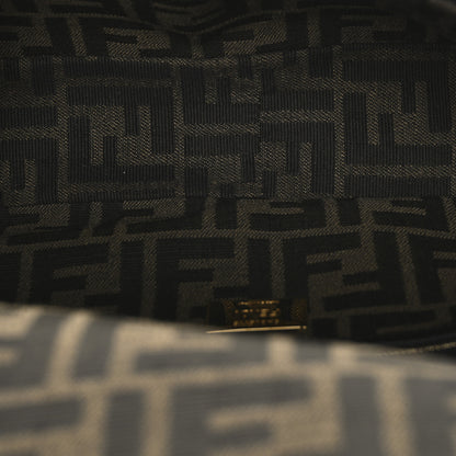 Fendi Fabric Jacquard FF 1974 Medium Baguette Tobacco Moro Black 5 of 11
