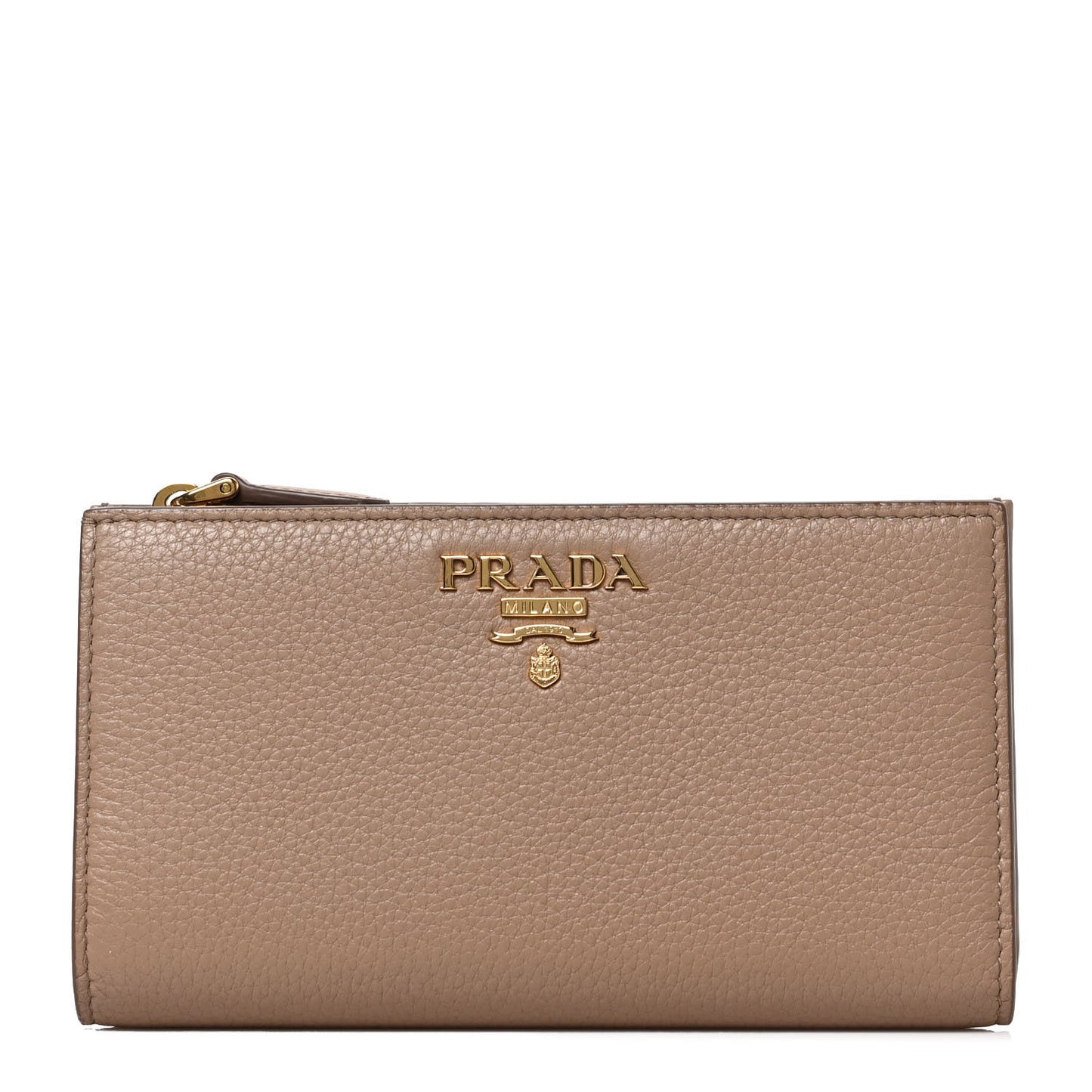 Vitello Daino Zip Wallet Cammeo